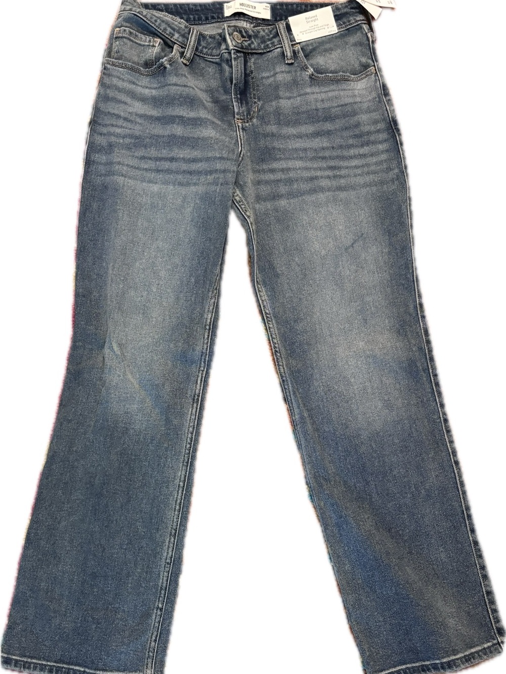 Hollister Women’s Relaxed Straight Low-Rise Denim Jeans - Light Blue Wash 8R